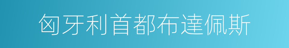 匈牙利首都布達佩斯的同義詞