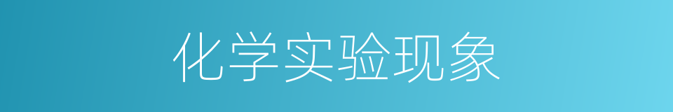 化学实验现象的同义词