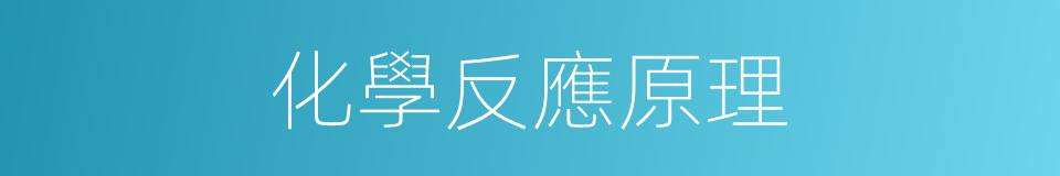 化學反應原理的同義詞