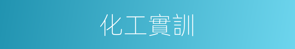 化工實訓的同義詞