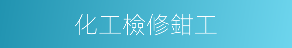 化工檢修鉗工的同義詞