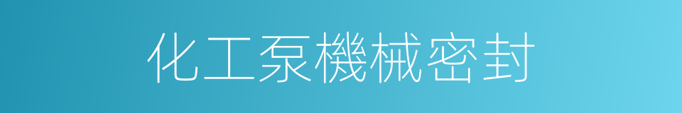 化工泵機械密封的同義詞