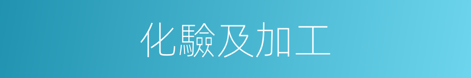 化驗及加工的同義詞