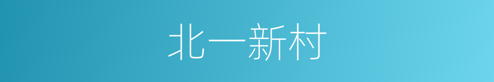 北一新村的同义词