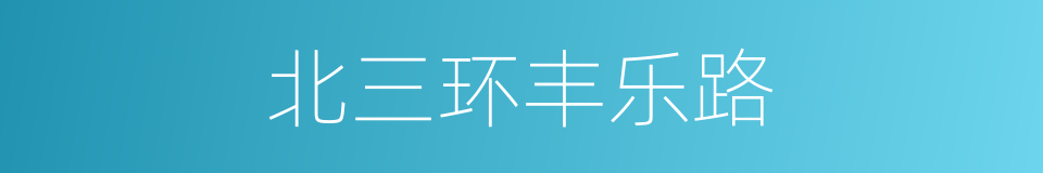 北三环丰乐路的同义词
