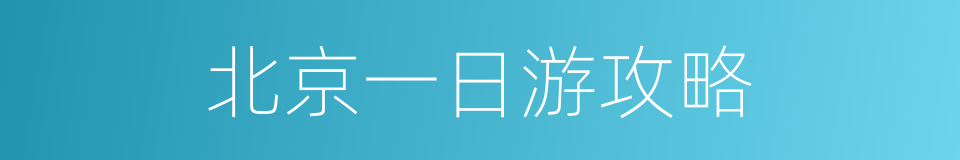 北京一日游攻略的同义词