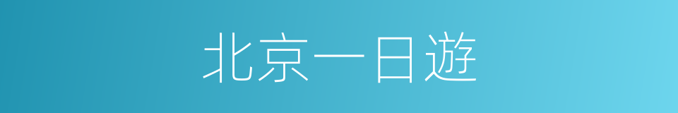 北京一日遊的同義詞