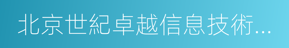 北京世紀卓越信息技術有限公司的同義詞