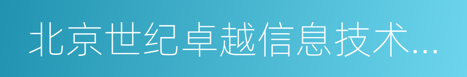 北京世纪卓越信息技术有限公司的同义词