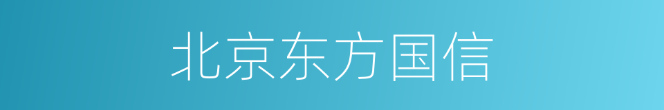 北京东方国信的同义词