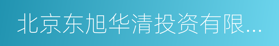 北京东旭华清投资有限公司的同义词