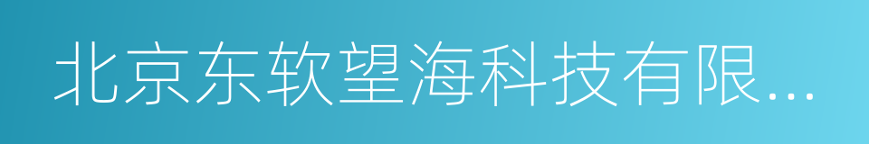 北京东软望海科技有限公司的同义词