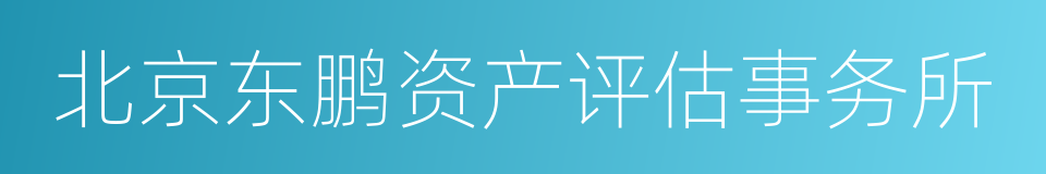 北京东鹏资产评估事务所的同义词