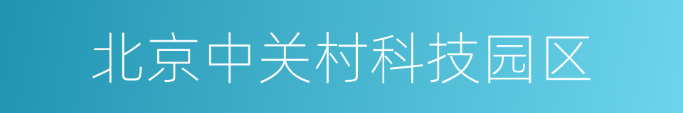 北京中关村科技园区的同义词