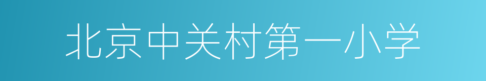 北京中关村第一小学的同义词