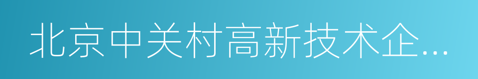 北京中关村高新技术企业协会的同义词