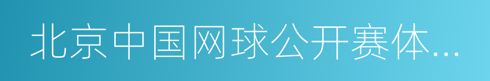 北京中国网球公开赛体育推广有限公司的同义词