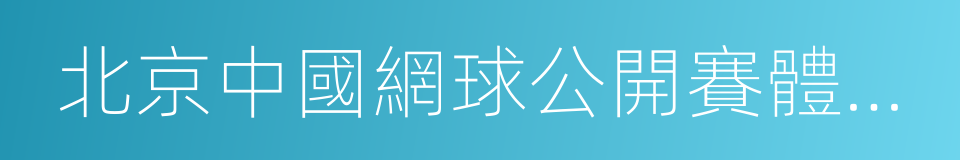 北京中國網球公開賽體育推廣有限公司的同義詞