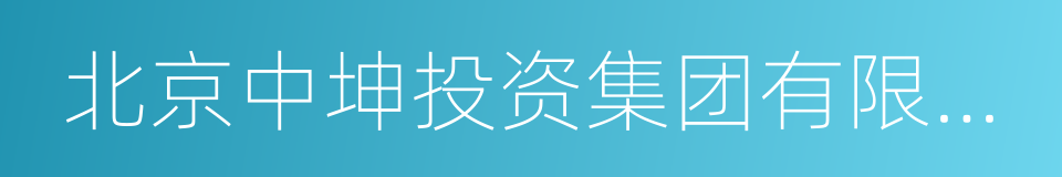 北京中坤投资集团有限公司的同义词