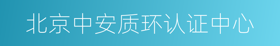 北京中安质环认证中心的同义词