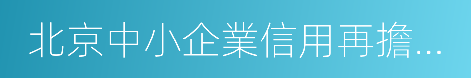 北京中小企業信用再擔保有限公司的同義詞