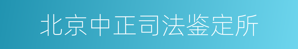 北京中正司法鉴定所的同义词