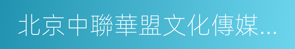 北京中聯華盟文化傳媒投資有限公司的同義詞