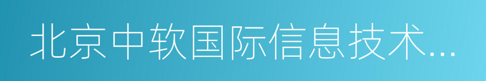 北京中软国际信息技术有限公司的同义词