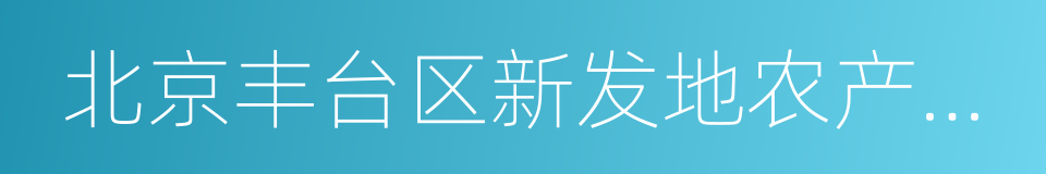 北京丰台区新发地农产品批发市场的同义词