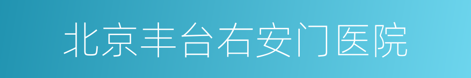 北京丰台右安门医院的同义词