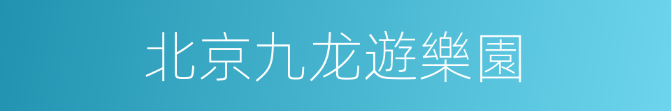 北京九龙遊樂園的同義詞