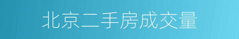 北京二手房成交量的同义词