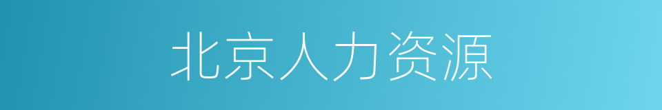北京人力资源的同义词