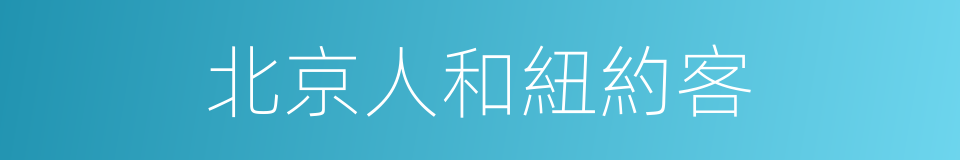 北京人和紐約客的同義詞