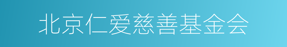 北京仁爱慈善基金会的同义词