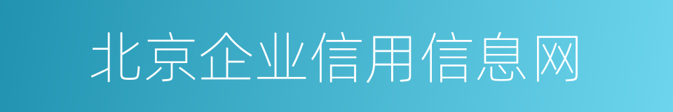 北京企业信用信息网的同义词