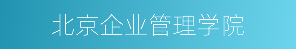 北京企业管理学院的同义词