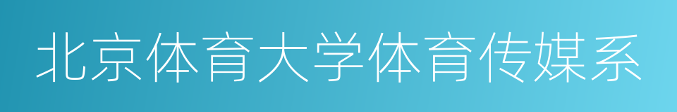 北京体育大学体育传媒系的同义词