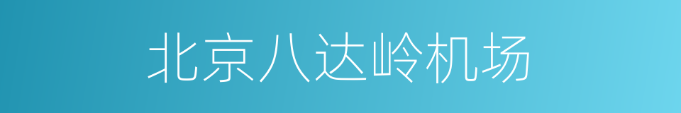 北京八达岭机场的同义词