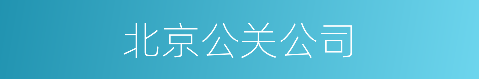北京公关公司的同义词