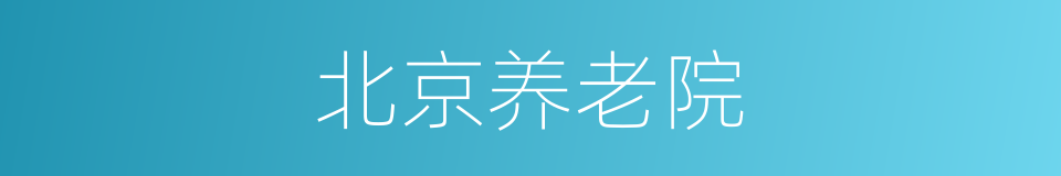 北京养老院的同义词