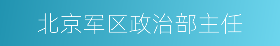 北京军区政治部主任的同义词