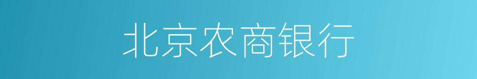 北京农商银行的同义词