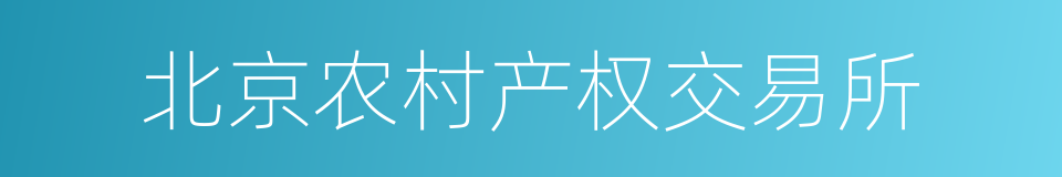 北京农村产权交易所的同义词