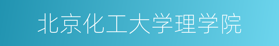 北京化工大学理学院的同义词