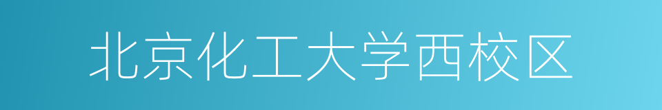 北京化工大学西校区的同义词