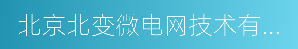 北京北变微电网技术有限公司的同义词
