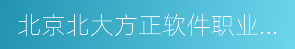 北京北大方正软件职业技术学院的同义词