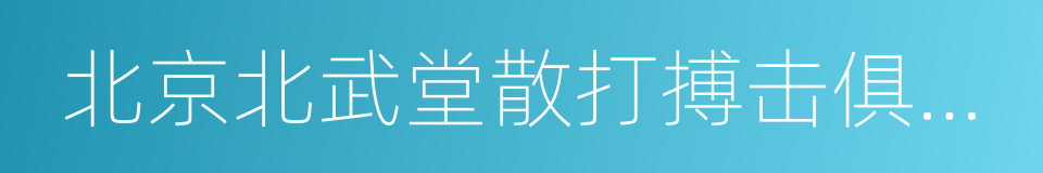 北京北武堂散打搏击俱乐部的同义词