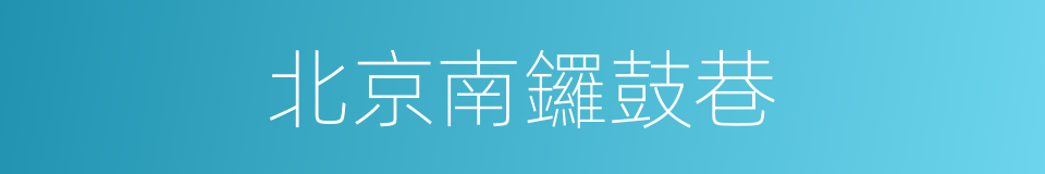 北京南鑼鼓巷的同義詞